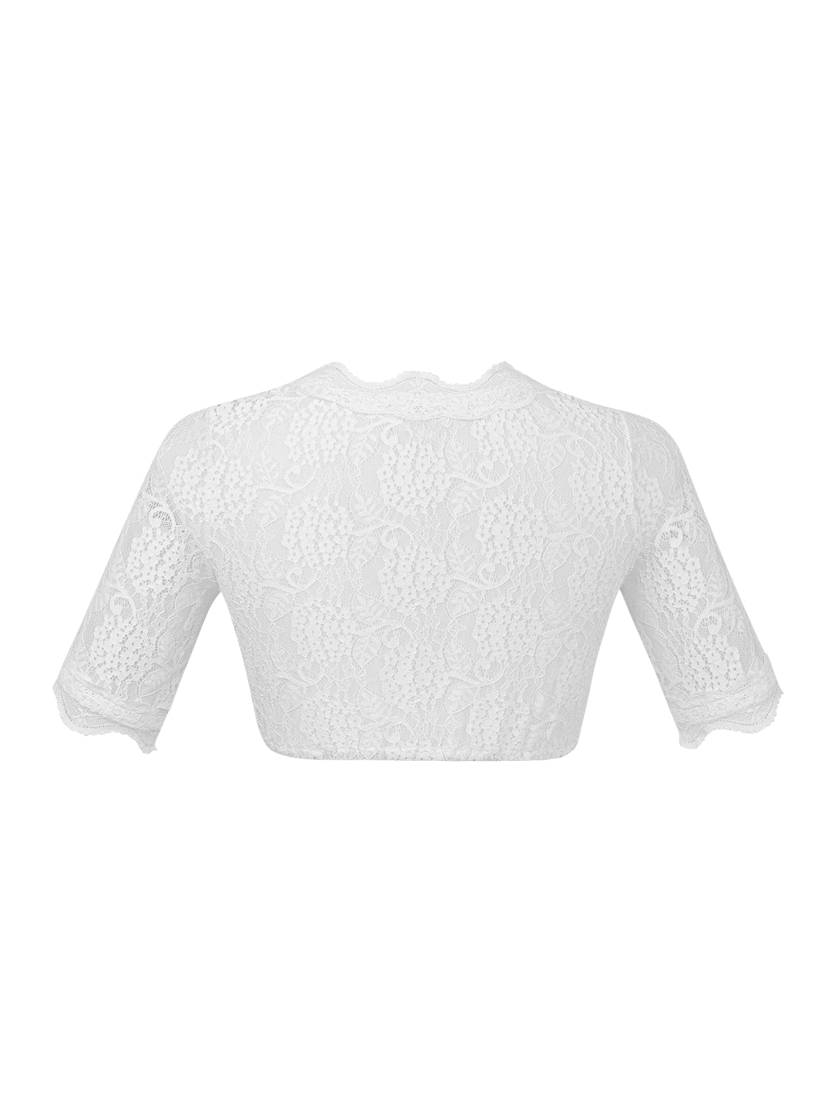 weiß Dirndlbluse Lilly – V-Ausschnitt & kurzarm